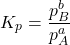 \begin{align*}K_p = \f{p_B^b}{p_A^a}\end{align*}