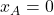 x_A = 0