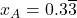 x_A = 0.3\overline{3}