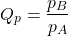 \begin{align*}Q_p = \f{p_B}{p_A}\end{align*}