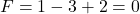 F = 1 - 3 + 2 = 0