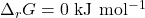 \Delta_r G = \mathrm{0~kJ~mol^{-1}}