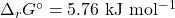 \Delta _r G^\circ = \mathrm{5.76~kJ~mol^{-1}}