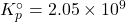 K_p^\circ = \mathrm{2.05\times 10^9}